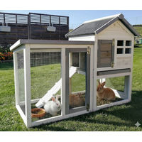 Produktbild von MYPETS Kleintierkäfig für Kaninchen aus Holz in Braun und Weiß XL