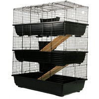 Produktbild von MYPETS Kleintierkäfig Tower Cage aus Holz für Kaninchen in Schwarz