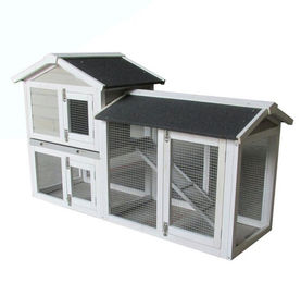 MYPETS Kleintierstall BIG BUNNY XXL Kaninchenstall aus Holz in Braun und Weiß – Bild 1 von 4