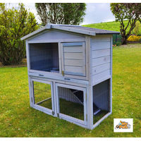 Produktbild von MyPets Kleintierstall XL aus Holz für Kaninchen und Nager in Braun und Grau