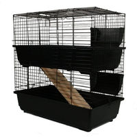 Produktbild von MYPETS Nagerkäfig Tower Cage aus Metall für Kaninchen und Kleintiere in Schwarz