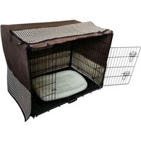 Produktbild von MYPETS Tiertransportbox Hundegitterbox aus Polyester wasserdicht in Braun und Weiß