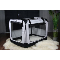 Produktbild von MyPets Transportbox aus Nylon für Hunde und Katzen in Grau und Weiß