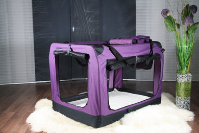 MyPets Transportbox aus Nylon für Hunde und Katzen in Lila – Bild 1 von 4