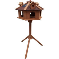 Produktbild von MYPETS Vogelhaus ALPENZAUBER XXL Vogelfutterhaus aus Holz mit Ständer in Braun