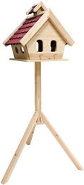 MYPETS Vogelhaus STUBAI aus Holz mit Ständer in Braun – Bild 1 von 4