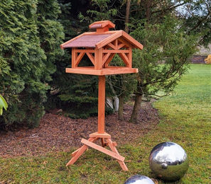 MYPETS Vogelhaus Wildbichl aus Holz mit Ständer in Braun – Bild 1 von 4