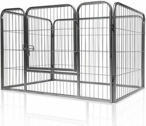 MYPETS Welpenlaufstall Freigehege für Welpen in Schwarz – Bild 1 von 5