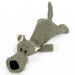 mypfote.com Robustes Hundespielzeug Wolf aus Nylon mit Quietschfunktion in Grau – Bild 1 von 1