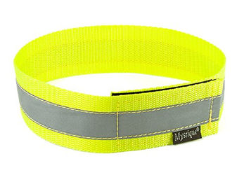 Produktbild von Mystique Signalhalsband mit Klettverschluss und Reflexfunktion aus Polyester in Neon Gelb 55cm - 1 Stk.
