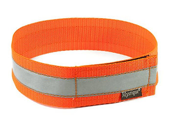 Produktbild von Mystique Signalhalsband mit Klettverschluss und Reflexfunktion aus Polyester in Neon Orange 45cm - 1 Stk.