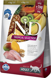 Produktbild von N&D Cat Tropical Selection Light Katzenfutter mit Huhn zur Gewichtskontrolle 5 kg