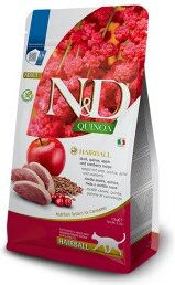 Produktbild von N&D Farmina Quinoa Hairball Katzenfutter Bio Glutenfrei mit Ente Huhn und Fisch zur Unterstützung der Verdauung und Gelenke 1500g - 1,5 kg