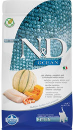 Produktbild von N&D Kitten Getreidefreies Trockenfutter mit Kabeljau, Garnele, Kürbis und Melone 1,5kg - 1,5 kg