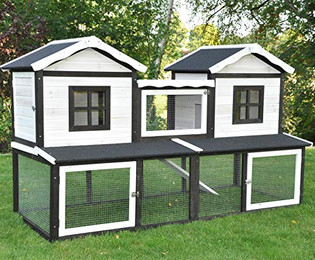 Produktbild von nanook Kleintierkäfig Kleintierstallkombi Fantasie braun weiß