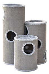 Produktbild von nanook Kratztonne Kratzbaum Condo mit Spielball, Sisal Plüsch, grau 70 cm