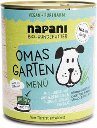Produktbild von napani Nassfutter-Menü Omas Garten 800 g