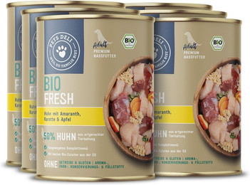 Produktbild von Nassfutter Bio Huhn für Hunde - 6 x 400 g