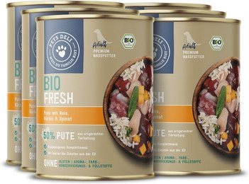 Produktbild von Nassfutter Bio Pute für Hunde - 6 x 400 g