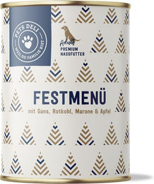 Produktbild von Nassfutter Festmenü mit Gans, Rotkohl, Marone & Apfel für Hunde - 400 g