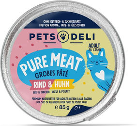 Produktbild von Nassfutter Huhn für Katzen - 85g ✓ getreidefrei & zuckerfrei ✓ Adult von Pets Deli