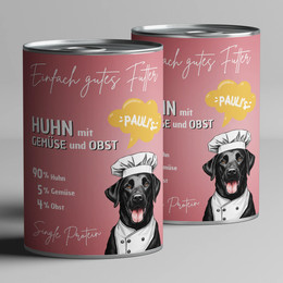 Produktbild von Nassfutter Huhn mit Gemüse und Obst Singleprotein - 6 x 400 g