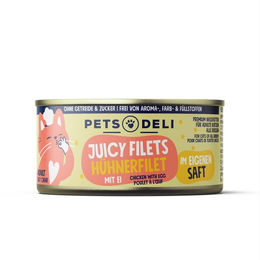 Produktbild von Nassfutter "Juicy Filets" Huhn mit Ei - 70g