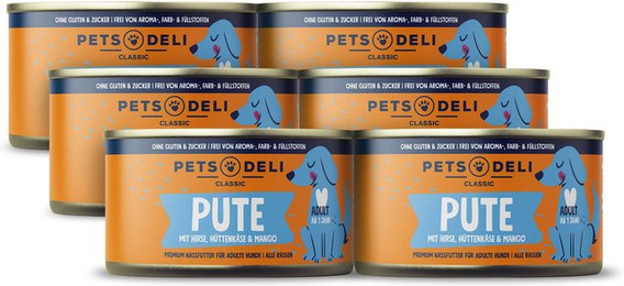 Produktbild von Nassfutter Pute für Hunde Adult - 6 x 200 g