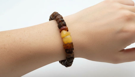 Produktbild von Natur Bernsteinarmband Scheiben