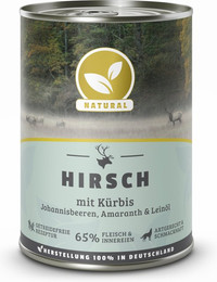 Produktbild von Natural Hirsch mit Kürbis & Leinöl - 6 x 400 g
