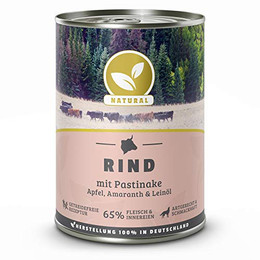 Produktbild von Natural Nassfutter Rind mit Pastinake für Hunde - 6 x 400 g