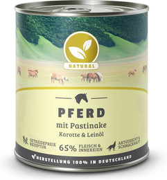 Produktbild von Natural Pferd mit Pastinake & Leinöl Nassfutter - 6 x 800 g