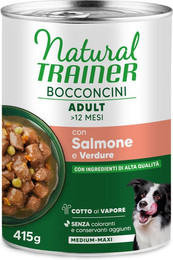 Produktbild von Natural Trainer Bocconcini Adult Medium & Maxi Chunks 415 g - Lachs