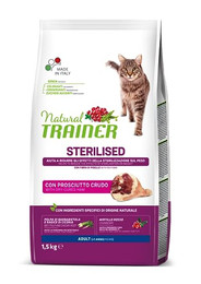 Produktbild von Natural Trainer Cat Sterilised mit Rohschinken Trockenfutter - 1500 g