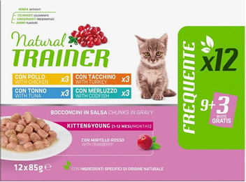Produktbild von Natural Trainer Kitten & Young Nassfutter Mixpaket - 12 x 85 g