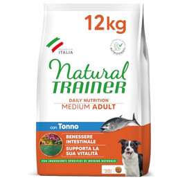 Produktbild von Natural Trainer Medium Futter für ausgewachsene Hunde mit Thunfisch - 2 x 12 kg