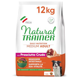 Produktbild von Natural Trainer Medium Hundefutter für Erwachsene mit rohem Schinken - 12 kg