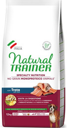 Produktbild von Natural Trainer No Grain Adult Medium & Maxi mit Forelle - 12 kg