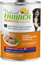 Produktbild von Natural Trainer Sensitive No Gluten Adult Forelle & Vollkorngetreide - 12 x 400 g