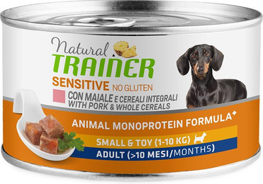 Produktbild von Natural Trainer Sensitive No Gluten Small & Toy Adult Schweinefleisch - 24 x 150 g