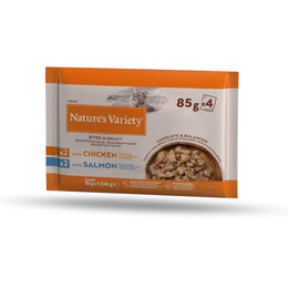 Produktbild von Nature's Variety Bites in Soße mit Huhn und Lachs - 44 x 85 g