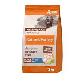 Produktbild von Nature's Variety Healthy Grains Medium & Maxi Hundefutter für Erwachsene mit Weißfisch ohne Dornen - 12 kg