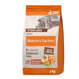 Produktbild von Nature's Variety Selected Sterilised Katzenfutter mit norwegischem Lachs ohne Gräten - 3 kg