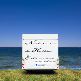 Produktbild von Natürlich kann man ohne Hund leben.. Autofolie Zitat