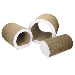 Produktbild von Navaris Kratztunnel 3er Set Kratzbrett aus Pappe für Katzen