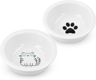 Produktbild von Navaris Napf Futterstation-Set für Katzen und Hunde, Keramiknapf - 2 x 360 ml