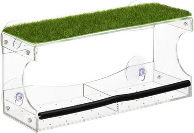 Produktbild von Navaris Vogelhaus für Fenster aus Acryl mit 2 Fächern