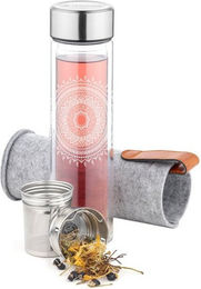 Produktbild von Navaris Wasserspender Teeflasche Glas mit Edelstahl Sieb - 0,5 l