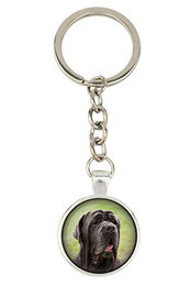 Neapolitan Mastiff Schlüsselanhänger mit Foto silber – Bild 1 von 4