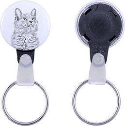 Produktbild von Nebelung Cat - handmade keychain with a cat portrait, purse charm, product of the Art-Dog brand.